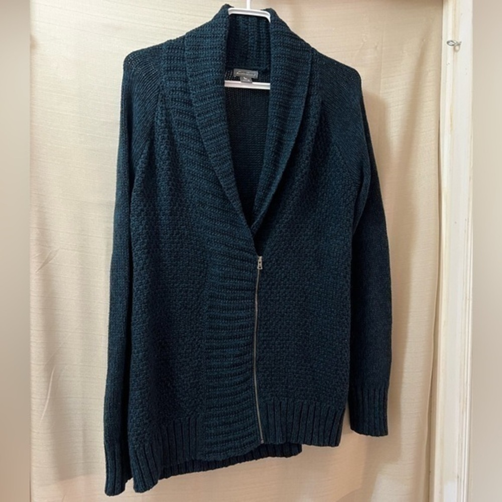 ⚫️ BOGO Eddie Bauer women’s cardigan zip up casual teal long sleeve size medium